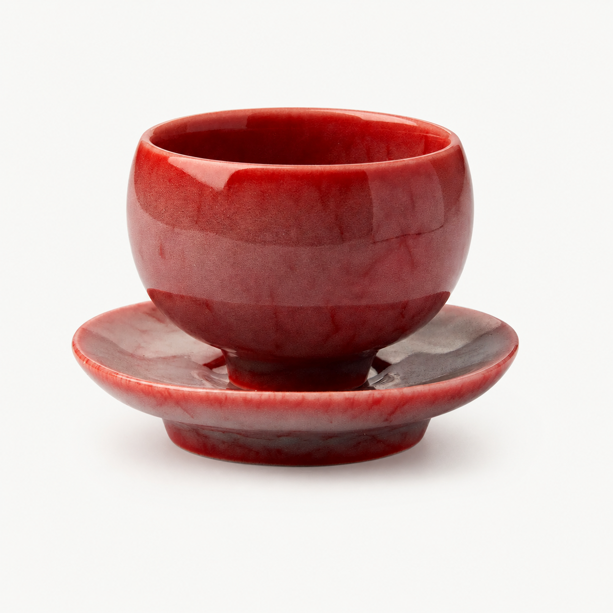 Scarlet Drum Belly Tasting Cup Set - Summit Breeze Tea