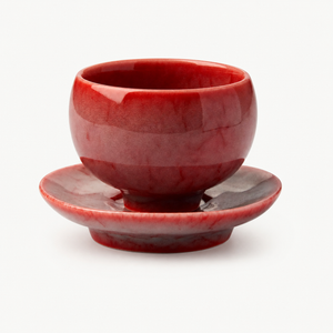Scarlet Drum Belly Tasting Cup Set - Summit Breeze Tea