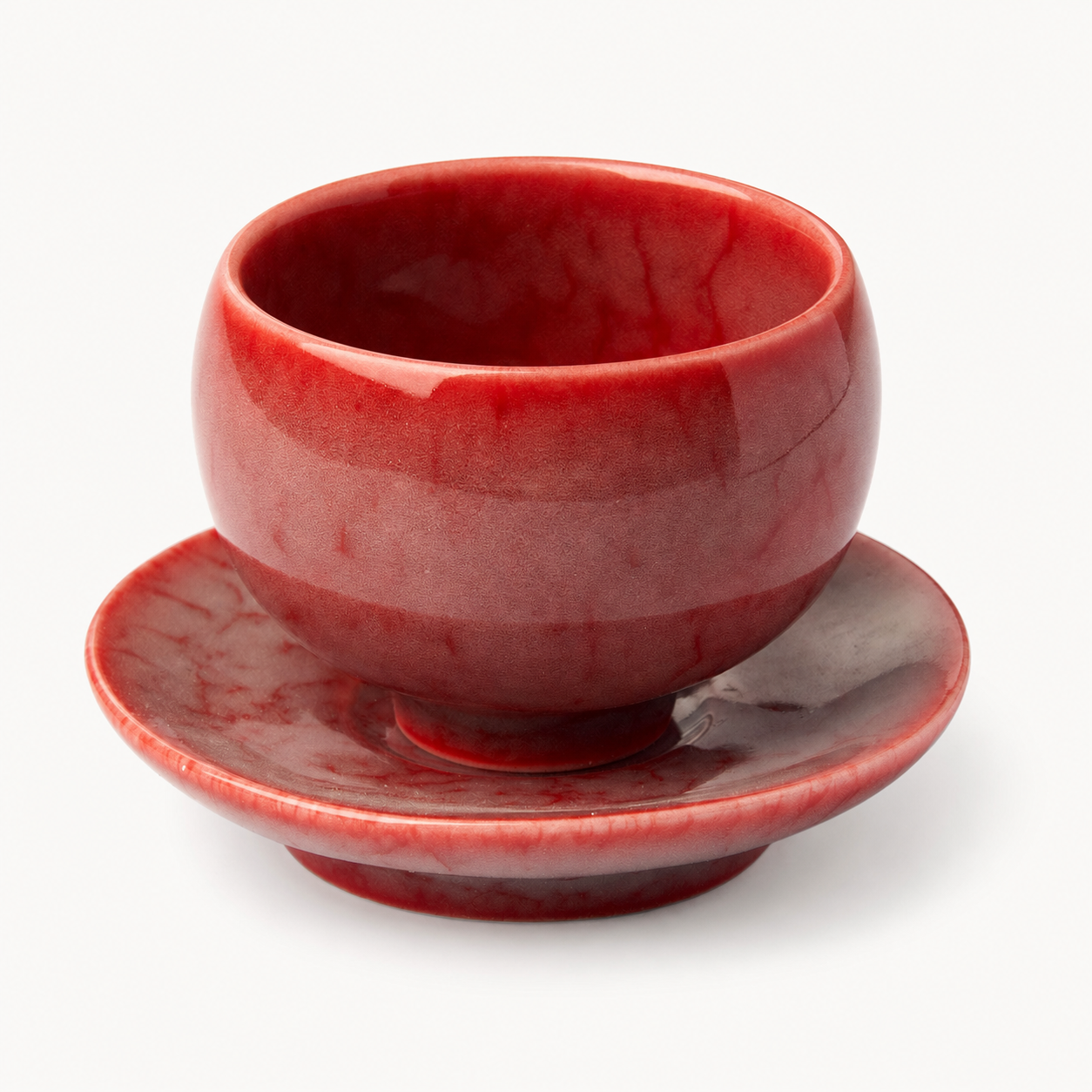 Scarlet Drum Belly Tasting Cup Set - Summit Breeze Tea