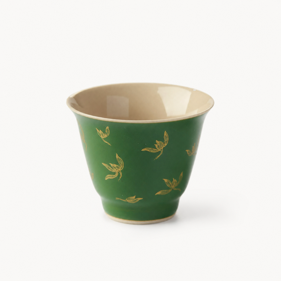 Tasting cup with Hand-Painted Orchid Flower - Summit Breeze Tea