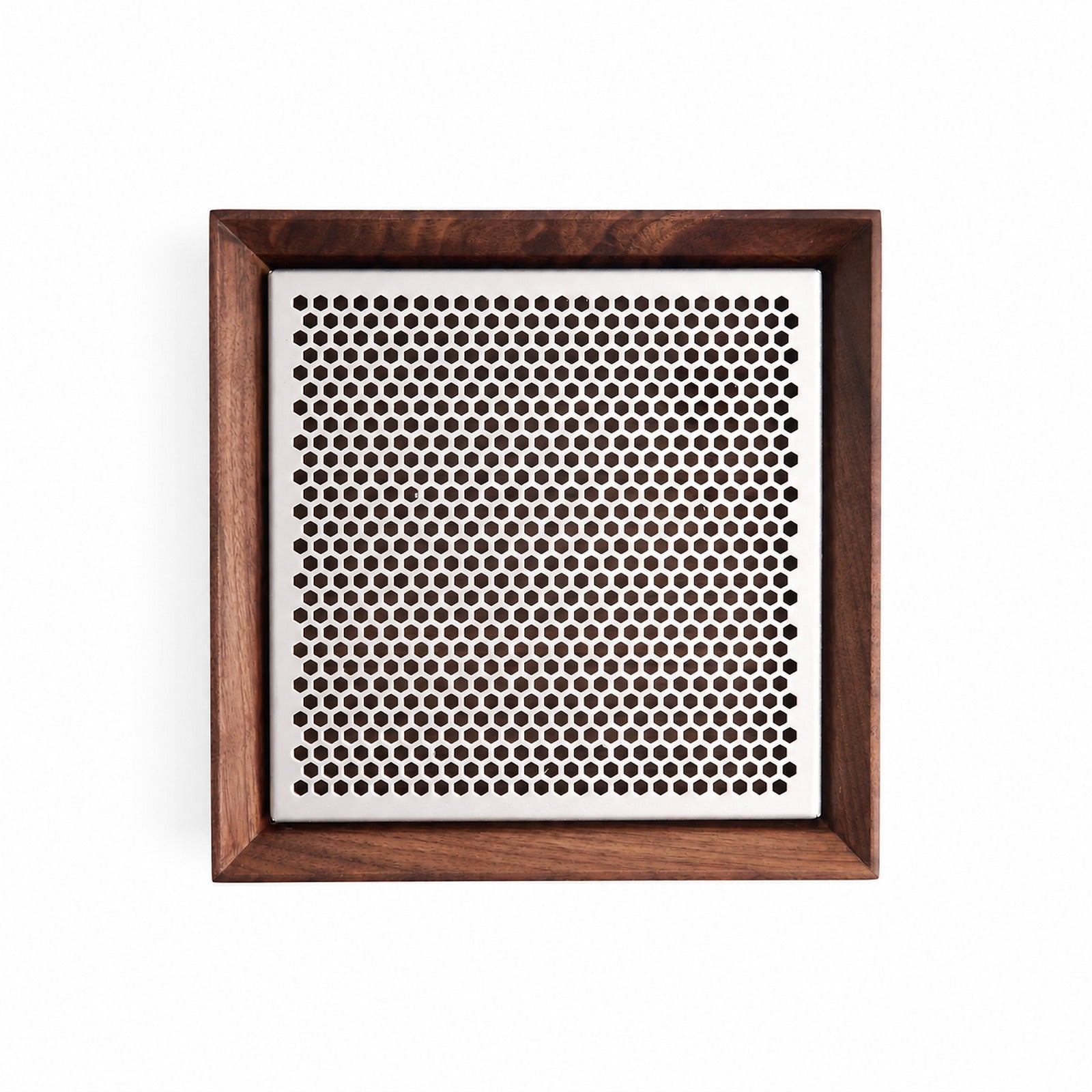 Walnut Wood Tea Tray with Stainless Steel Grid - Summit Breeze Tea