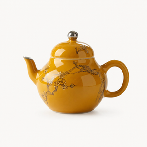 Yellow Plum Blossom Pear-Shaped Teapot - Summit Breeze Tea
