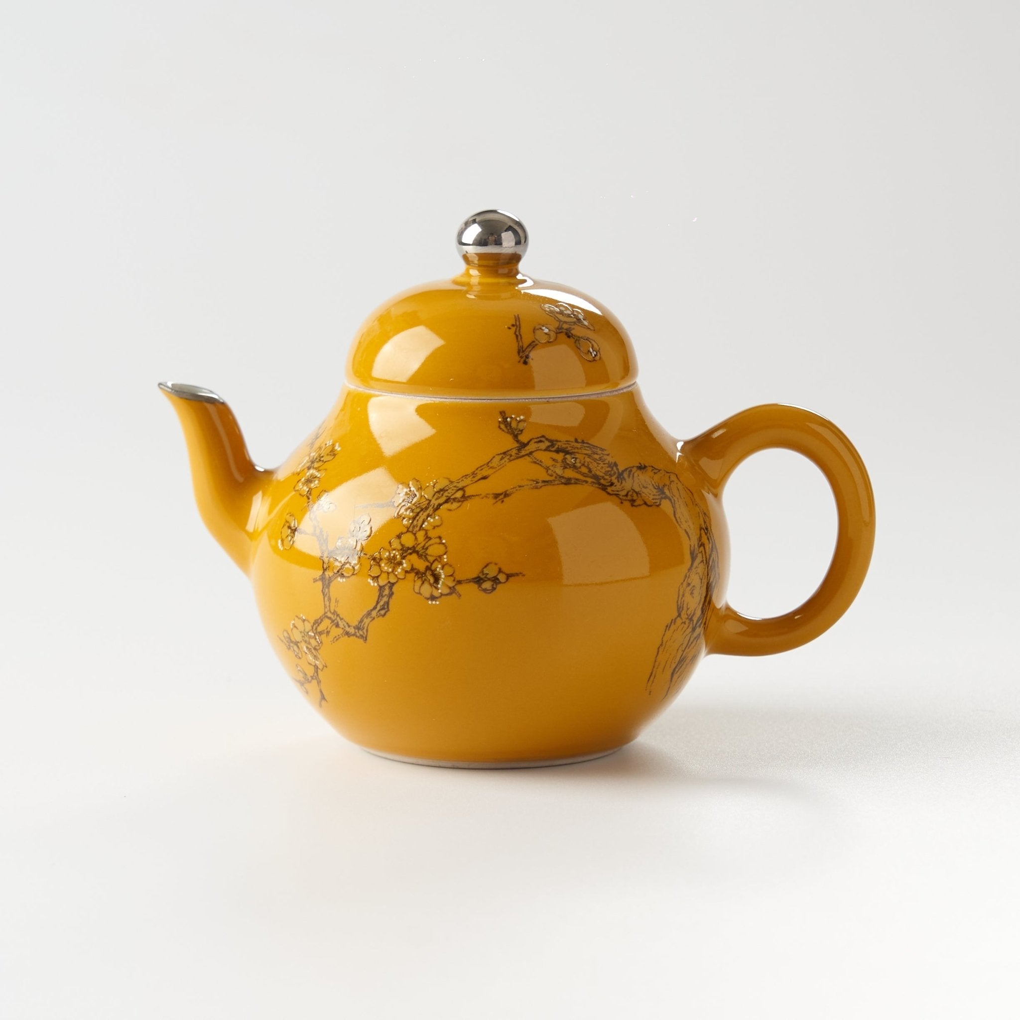 Yellow Plum Blossom Pear - Shaped Teapot - Summit Breeze Tea