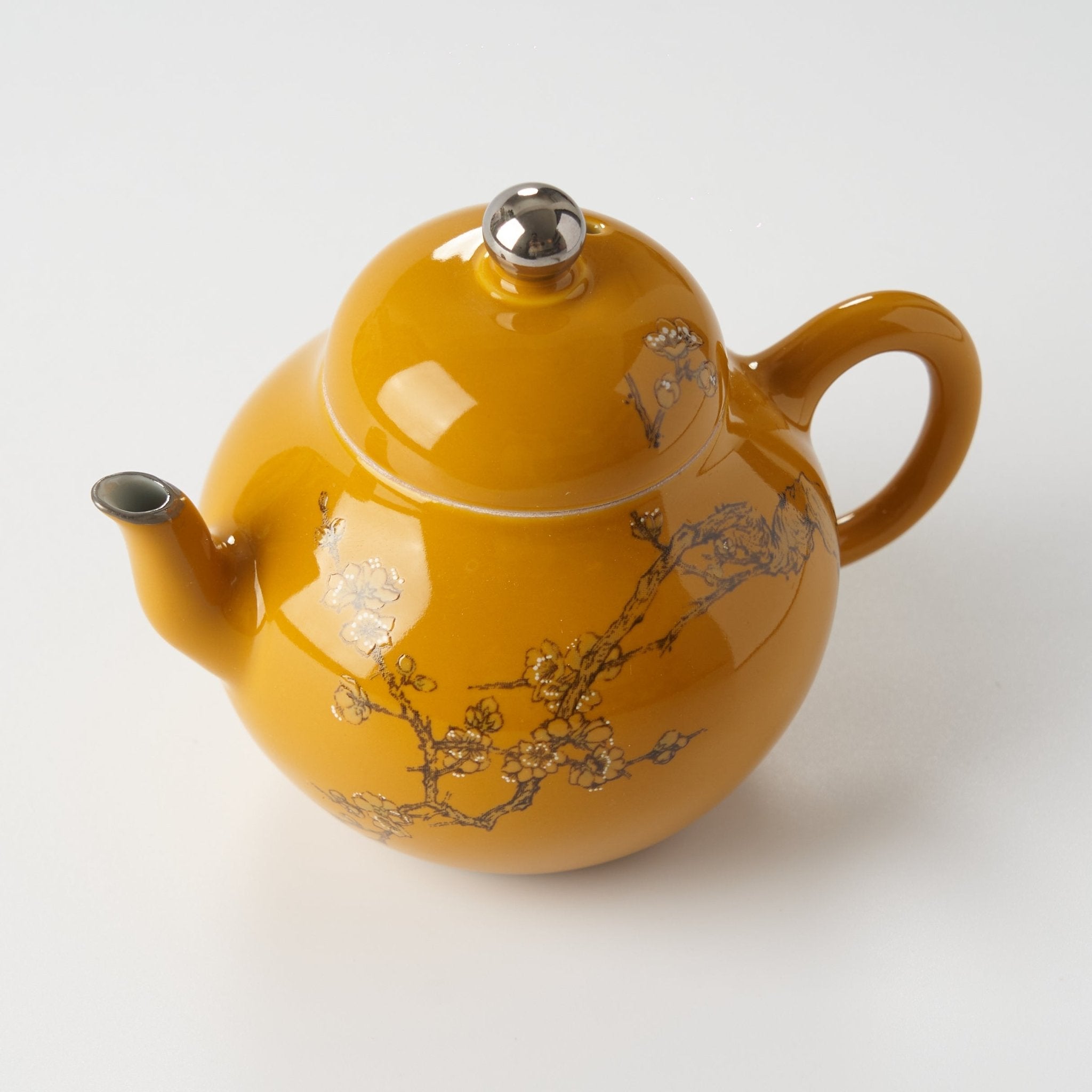 Yellow Plum Blossom Pear - Shaped Teapot - Summit Breeze Tea